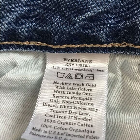 Everlane Dark Wash The Curvy 90s Cheeky Straight Cropped Jeans Size 31 - Picture 6 of 10